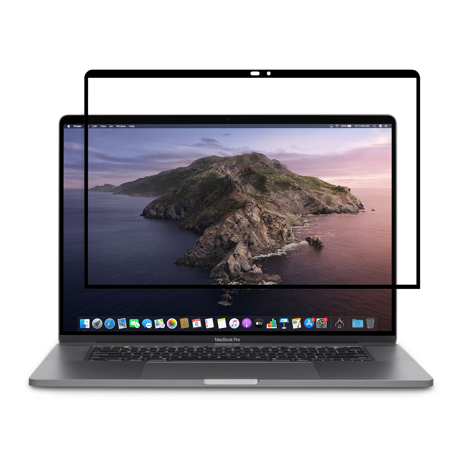 Folia matowa Moshi iVisor AG MacBook Pro 16 , czarna ramka. 